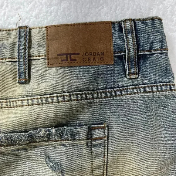 Jordan Craig Shredded Lager Men Shorts J3164SX Size 44 Blue Grunge Rock - Picture 6 of 16